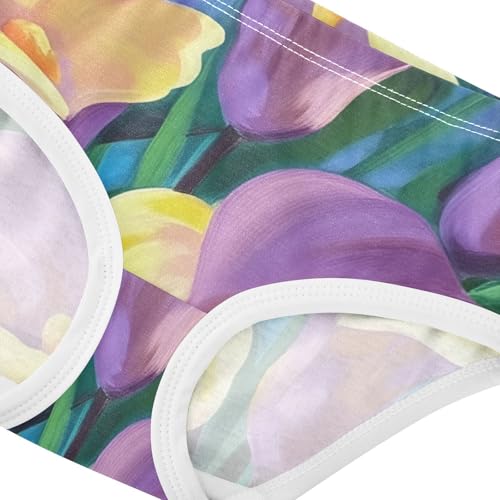 Toddler Girls Underwear 2t Cotton Little Girl Panties Stylish Briefs Kids Undies Blooming Calla Purple Floral4