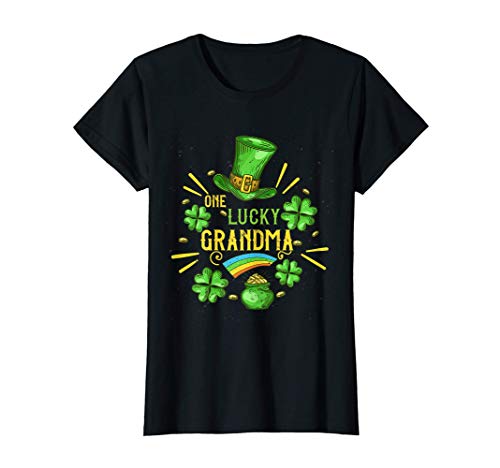 Donna One Lucky Grandma Shamrock Grandmother St. Patrick's Day Maglietta