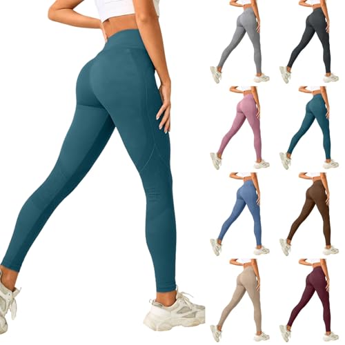 Generisch Leggings para mujer, cintura alta, pantalones de yoga, leggins para el abdomen, piernas sin costuras, leggings deportivos de compresión, adelgazantes, pantalones deportivos, elásticos