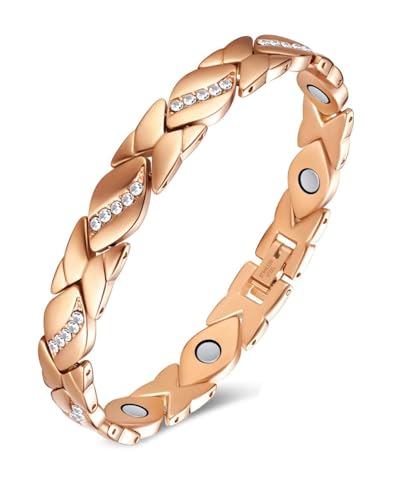TPZORJX bracciale magnetico,magnetoterapia,Braccialetti Magnetici per Donna Bracciali con Magneti da Bracciale in Rame Massiccio...