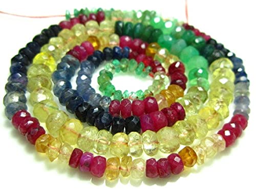 Mix Gems Faceted Rondelles 3-5mm LKBEADS pour réparer et enfiler vos bijoux