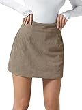 Design tendance : les jupes pour femmes présentent une mini-longueur. La conception de la fermeture éclair dissimulée dans le dos de la taille assure le confort pendant le port, ce qui non seulement n'affecte pas l'esthétique mais garantit également le confort pendant le port. La jupe en velours côtelé pour femme vous permet de paraître plus mince et flatteuse. Mini jupe en velours côtelé, ligne A, taille haute, style vintage, patte de boutonnage zippée.