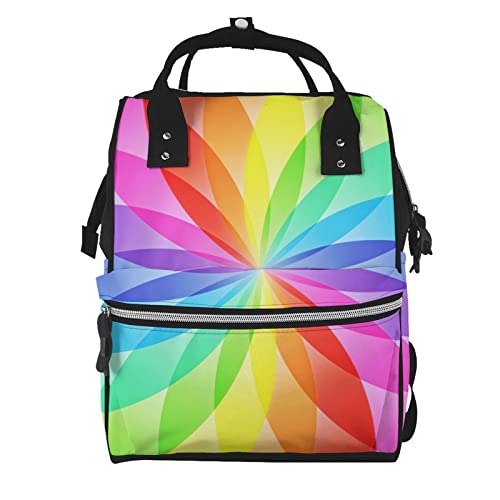 Sac à langer imprimé arc-en-ciel pour sorties et voyages en famille