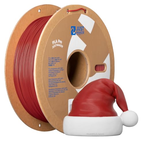 JUSTMAKER PLA Pro (PLA+) 3D Printer Filament, Upgrade Cardboard Spool, Print with Most 3D Printers, +/-0.03mm, 1.75mm, 1