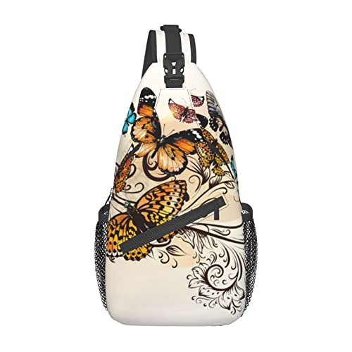 Sac à dos à bandoulière papillons pour randonnée et cyclisme