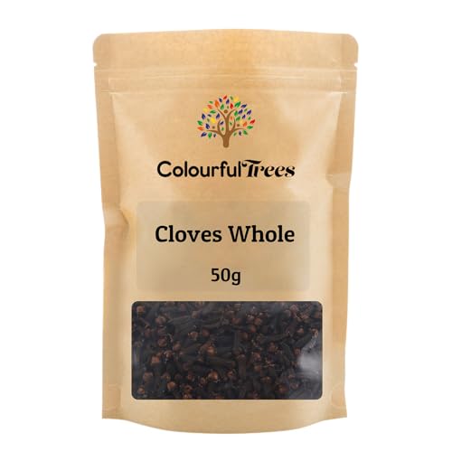Whole Cloves 50g – Premium Grade by Colourful Trees | for Tea, Cooking, Infused Water & Blends