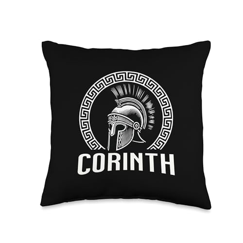 Corinth Ancient Greece Corinthian Hoplite Helmet Throw Pillow