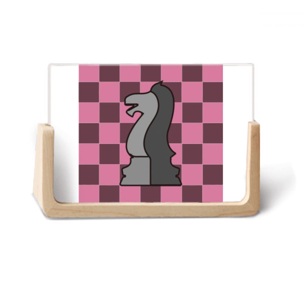 N/A Checkerboard Knight White Word Chess Photo Wooden Photo Frame