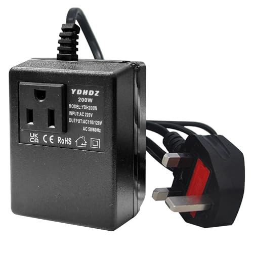 Homarket 220V To 110V Voltage Converter Electrical Power Transformer Down Transformer Converter with Resettable Circuit Breaker Protection Universal Socket