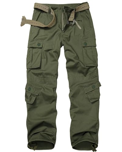 Cargo Pants for Men Camo Casual Pants Relaxed Fit BDU Hiking Pants Ripstop Work Pants with 8 Pockets