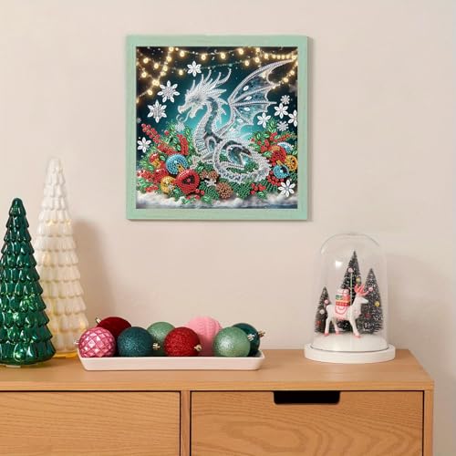 Image of Tontut Diamond Painting Kit for Adult Beginners, Dragons on Flowers 5D Special Diamonds DIY Crystal Rhinestone Crafts for Home Wall Decoration