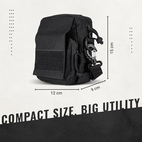 Image of CARRY TRIP Tactical Outdoor Waist Bag - Multifunctional Molle Pouch, Waterproof, Durable Travel, Hiking, Camping, Trekking & Daily Use Bag with D-Ring & Velcro Patch - Black