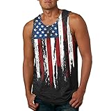 Summer New American Independence Day Cotton 3D Print Casual Men's Tank Top T - Camisa para Hombres Manga Corta Casual, El negro #4, XXL