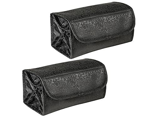 Neceser Organizador de Viaje Colgante. Pack de 2 Neceser Pequeños para Mujer. Bolsa para Accesorios de Aseo y Maquillaje para Mujer. Necessaire. Makeup Bag. Impermeable. Negro.