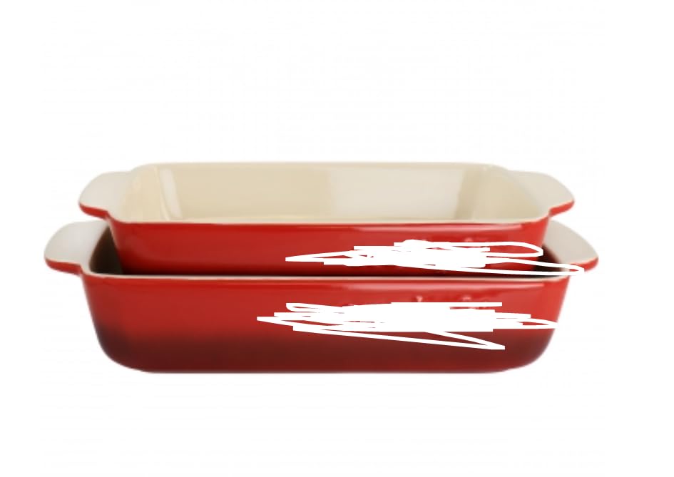 Artisan 2 Piece Stoneware Bake Pans in Gradient Red