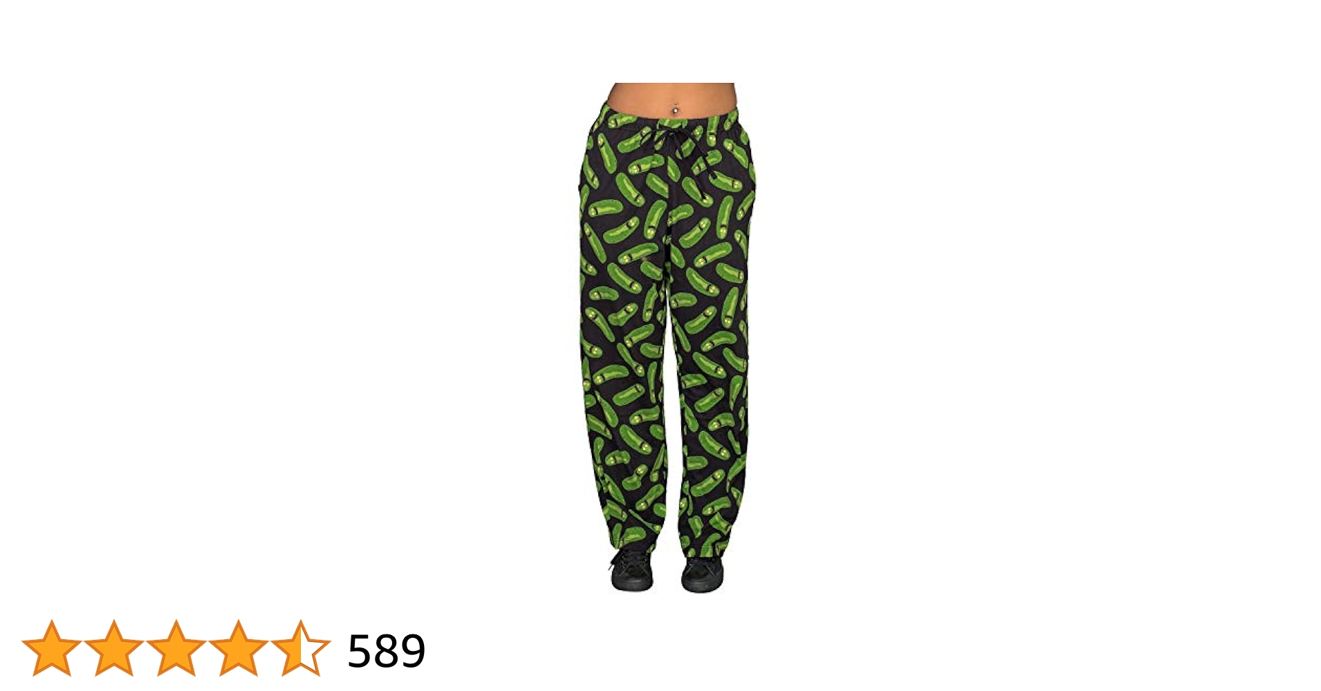 【SCENERITY】Morty Semi Slacks Rick and Morty Pickle Rick Black and Green Lounge Pants