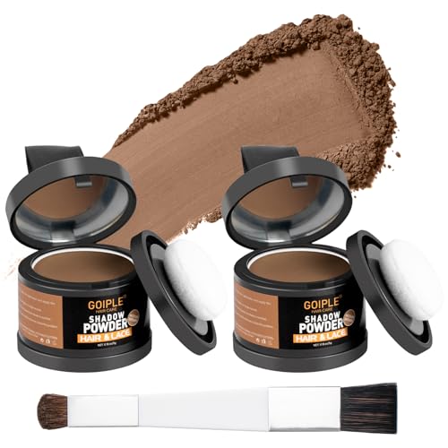 Root Cover Up Powder Hairline Powder for Women Root Touch Up Hair Color for Bald Spots, Eyebrows, Beard Line, Light-Blonde Hair Fibers for Thinning Hair Shadow Cover Up 2 Pack (Medium Brown)