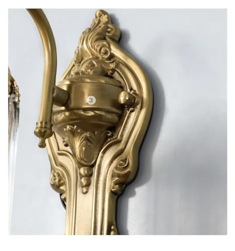 Aplique de cristal de lujo francés en bronce dorado para iluminar pasillos y salones elegantes 2
