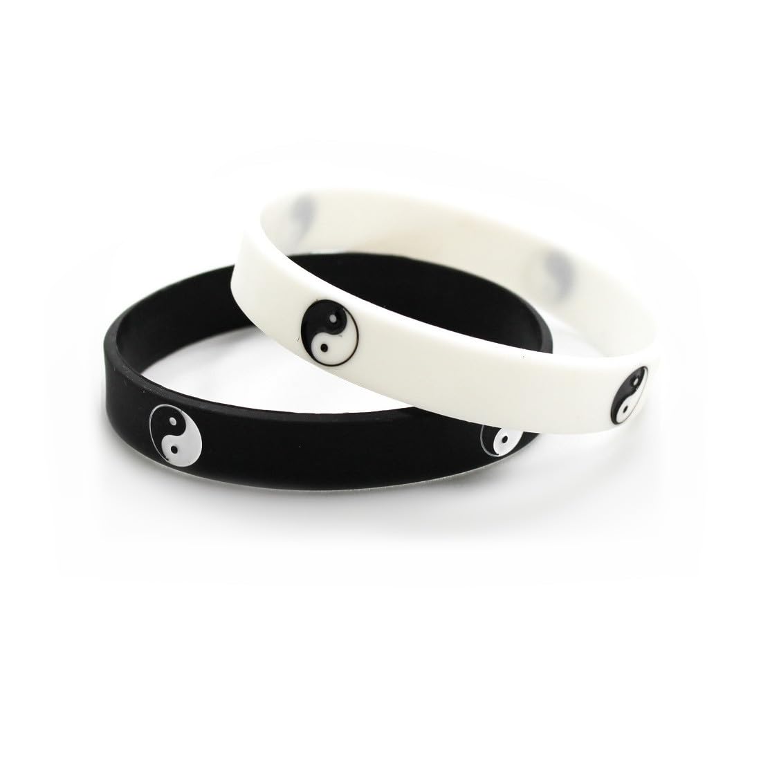 2 Matching White Black Yin Yang Bracelet for Bff Friendship Relationship Silicone Wristband Bracelet for Women Men