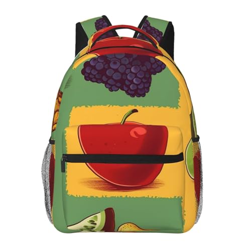 Casual Backpack for Women Men Art Style Fruit Lightweight Daypack Large Capacity Nurse Bag