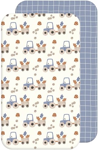 Draps Housses Cododo Compatible Next2Me - Drap House cododo 100% Coton - Doux et Respirants - sans Produits Chimiques (Tracteur, 50 x 83 cm)