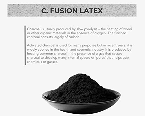 Image of Springtek Natural Latex Charcoal Infused Pillow (Single, 16 X 24, White) - Rubber