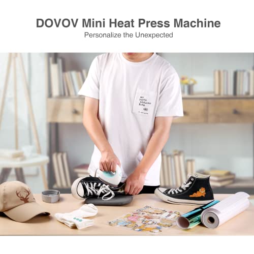 Dovov Mini Heat Press, Small Heat Press Machine For T Shirt, Shoes, Hats, Iron Press For Small Htv Vinyl Projects (Green) #TOP4