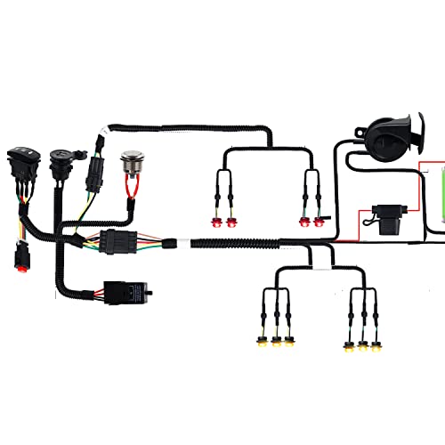 Image of NTHREEAUTO UTV Turn Signal Kit with 110D Horn, Plug and Play UTV Blinker with Pre-Wired Rocker Switch, Hazard Light, Car Charger, Universal Street Legal Kit Compatible with Polaris, Can-Am, Kawasaki