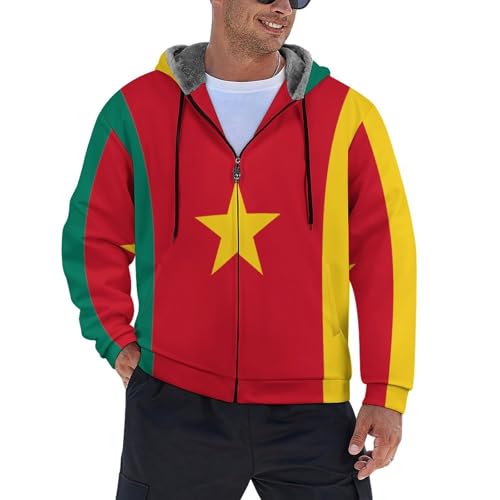 Chaqueta de invierno para hombre con capucha de la bandera de Camerún vintage en tallas S-6XL