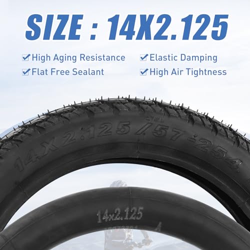 2 Pack E-Bike Tire Kids Bike Tire 14×2.125 with 2 Tubes