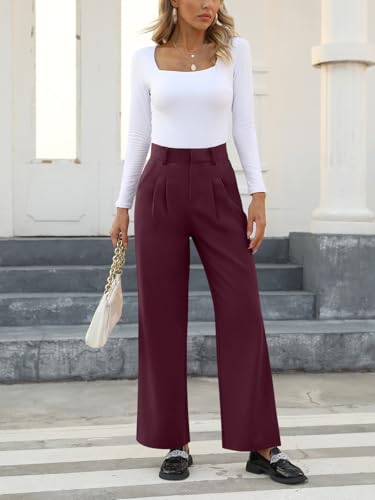 Image of NIMIN High Waisted Work Pants for Women Business Casual Outfits 2026 Office Dress Pants Trousers with Pockets