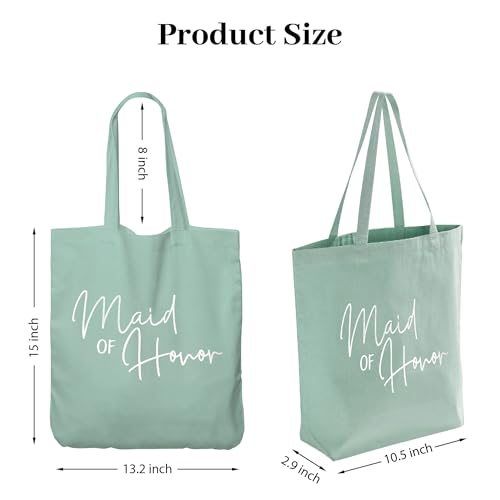 Image of LADY & HOME 6pcs Bachelorette Party Tote Bag, Bride Bridesmaid Cotton Tote Bag for Wedding Gifts