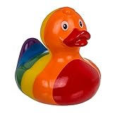 In der Badewanne schwimmt die Ente natürlich aufrecht vor sich hin, hält auch kleineren Wellen stand und wenn sie mal untergeht, taucht sie von alleine wieder auf