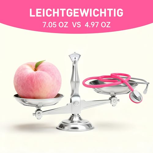 Scian Leichtes Stethoskop für Ärzte, Krankenschwestern, Studenten, Erwachsene, Einkopfstethoskope mit schwarzem Rohr, silbernes Bruststück-Headset für den Heimgebrauch (Rosa)