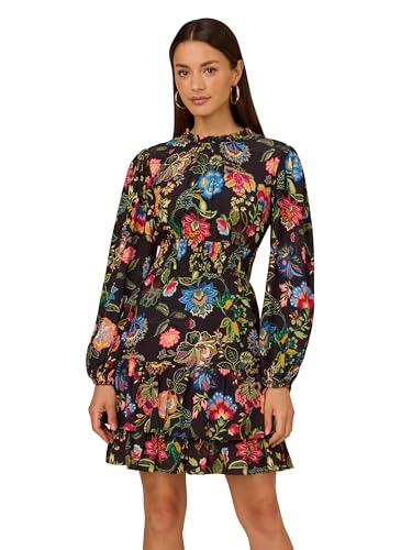 Image of Adrianna Papell Women's Smocked Printed Short Dress