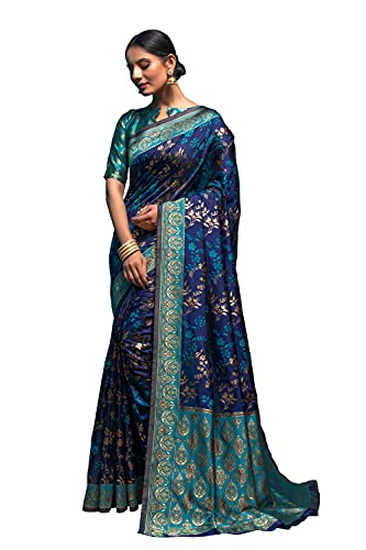 Image of Lilots Women's Designer Banarasi Silk Jacquard Designer Saree With Blouse Piece