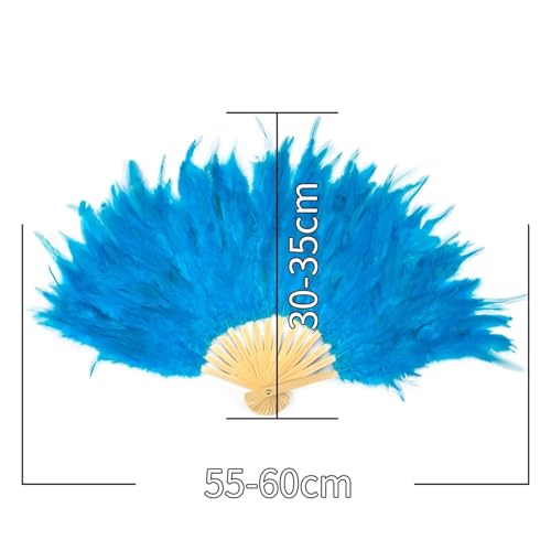 Éventail en plumes de poulet pliable chocolat résistant pour danse - 5