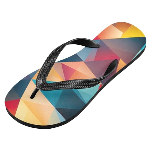 Colorful Triangle Beach Summer Casual Flip Flop Sandals Non-Slip Quick Dry for Women Men 214B2581