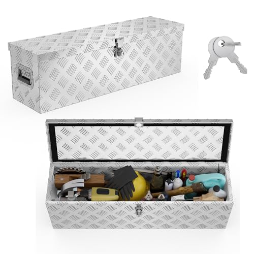 UISEBRT caja de herramientas de aluminio con cerradura,...