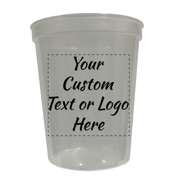 Amazon.com: Custom Party Cups Personalized with your Logo or Message  Disposable or Reusable 16 oz Plastic Stadium Cups Starting at Set of 10 -  Clear : Home & Kitchen