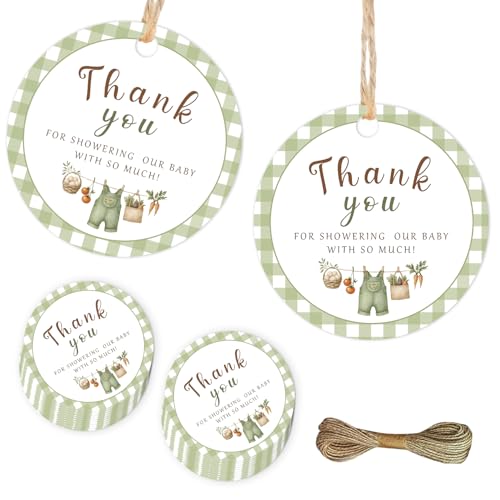 50Pcs Locally Grown Farmers Market Thank You Tags Round Green