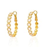 Pendientes de aro con incrustaciones de diamantes de imitación, joyería exagerada de nicho de lujo ligero, adornos elegantes para las orejas de mujer, ideales para el uso diario, fiestas y citas