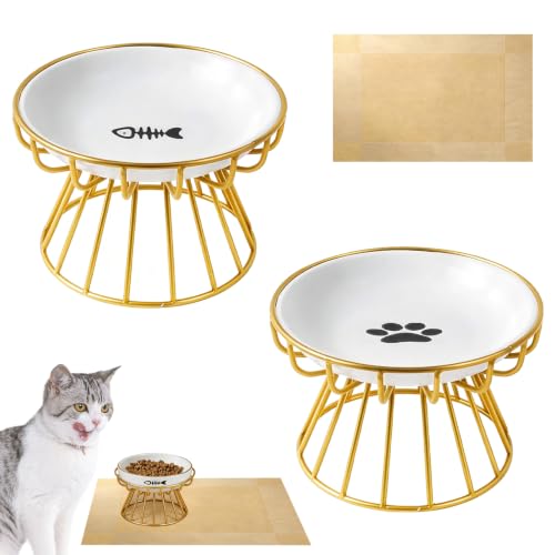 Gamelle surélevée en métal au design ergonomique pour chat