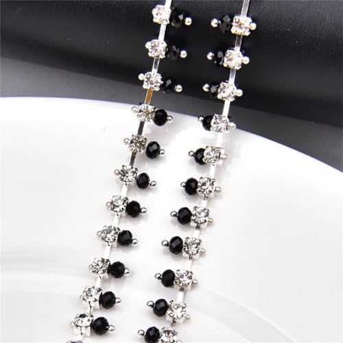 Chaîne en strass en cristal de 0,9 m avec base dorée pour couture - 6