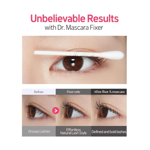 Image of ETUDE Dr. Mascara Fixer, Korean Mascara Fixer, Natural Extension, Lengthening, Smudge-Proof, Korean Makeup, Beauty, Micro Black Fiber Formula, Brown (0.203 Fl Oz)