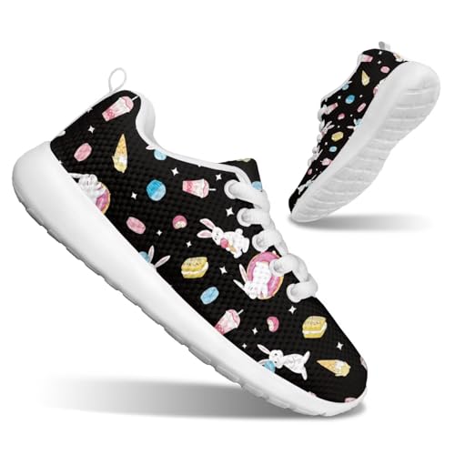 Kids Sneakers for Boys Girls Laces Up Running Shoes for School Lightweight Comfort Tennis Shoe Size Little Kids 11.5-13 Big Kids 1-3 White Sole