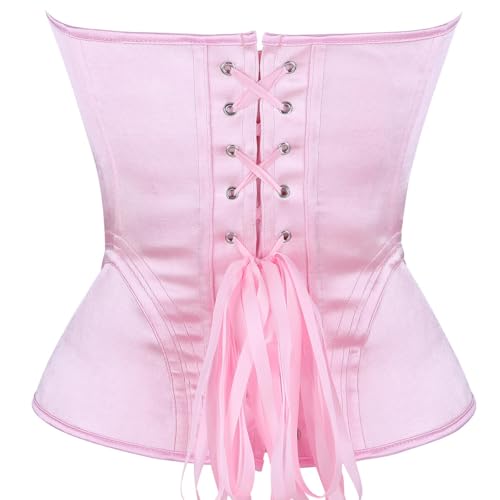 Image of Satin Corset Tops for Women Strapless Bustier Sweetheart Neckline Boned Bodice Bridal Lingerie Party Clubwear
