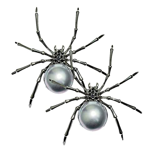 sevennine Vintage Brosche Mode Spinne Form Kubikzircon Imitierte Perlenbrosche Kreative Halloween Spinne Brosche Kleidung Zubehör Schwarz, Spinnenbrosche Cover