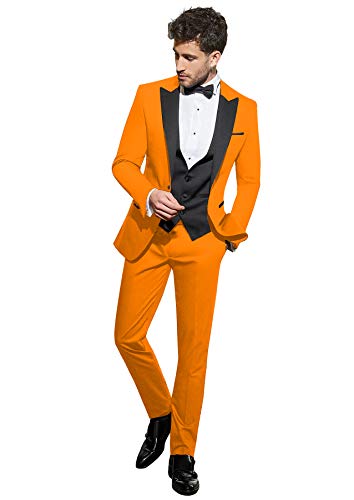 Rdzding Mens Slim Fit 3 Piece Set Suits Tuxedos Daily Business Blazer Tailcoat Formal Groomsmen Jacket for Wedding