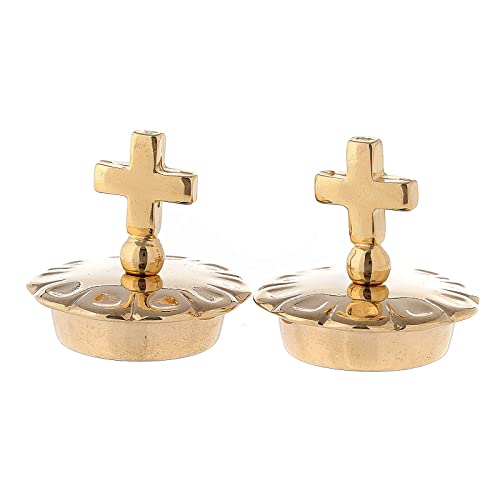  Holyart Coppia Tappi Croce Semplice Ottone 24K brocche Palermo Ravenna Parma